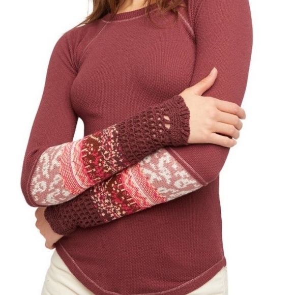 Free People Tops - Free People In the Mix Cuff Thermal Shirt
